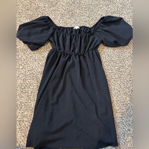 black dress with tee sleeves